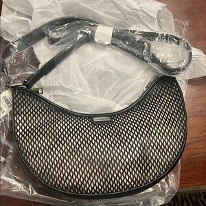 INC International Concepts Black and Cream Shoulder Bag